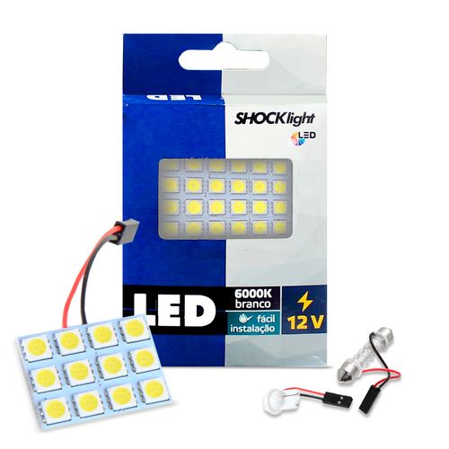 Placa De LED PCB T10 12 LED 6000K SMD 5050 12V Com Canbus Shocklight