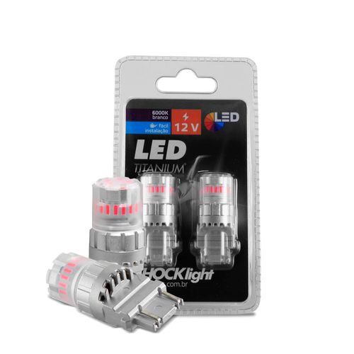 Par Lâmpada Led Vermelha T25 23 SMD-4014/3030 3157 2 Polo 6000k 12v