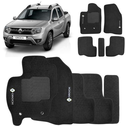 Tapete Carpete Duster Oroch 2020 a 2023 Preto 5 Peças