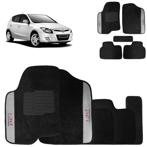 Jogo de Tapete Carpete I30 2007 a 2011 Preto 5 Peças