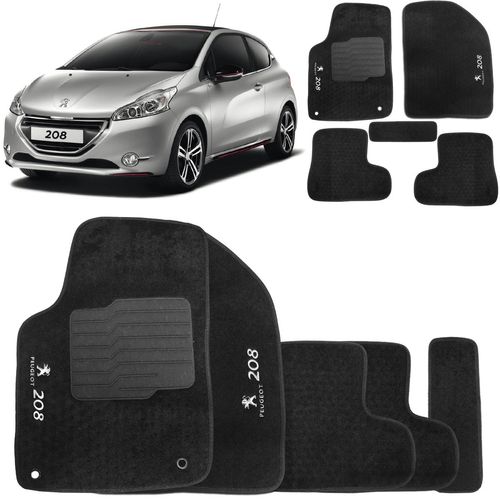 Tapete Carpete Peugeot 208 2013 a 2020 Preto 5 Peças