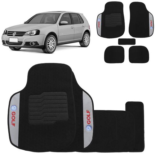 Jogo de Tapete Carpete Golf 1999 a 2001 Preto Bordado 5 Pçs