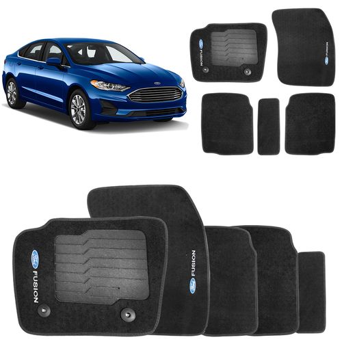 Tapete Carpete Fusion 2013 a 2020 Preto Fixação Original