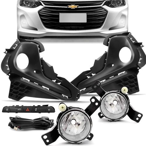 Kit Farol de Milha Onix 2020 a 2023 Auxiliar Neblina Botão Modelo Original