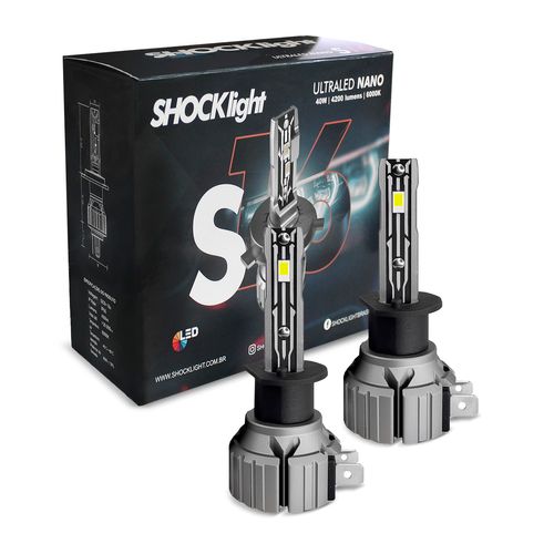 Kit Lâmpadas Ultra LED H1 S16 Nano 6000k 4200 Lumens 40w