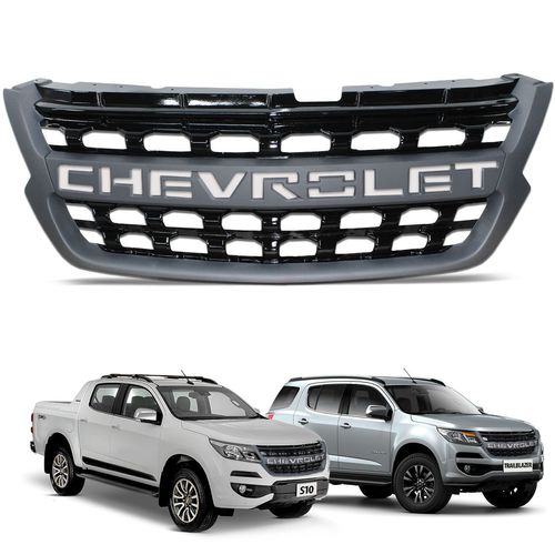 Grade Frontal Colorado S10 Trailblazer 2017 a 2020 Letra Branco