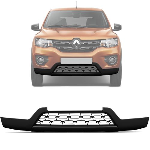 Spoiler Parachoque Dianteiro Kwid 2017 a 2020 Inferior Preto