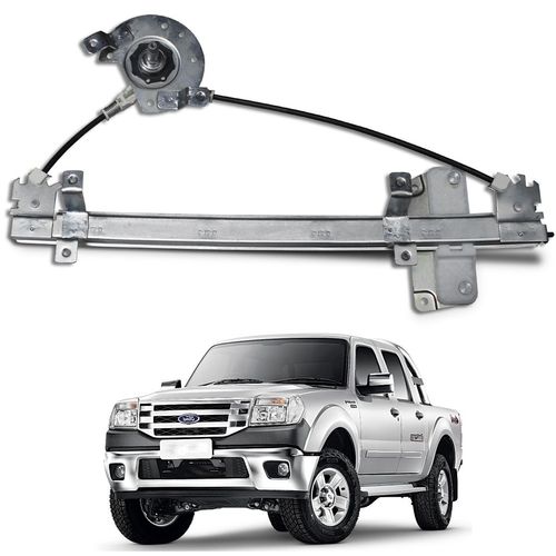 Maquina De Vidro Manual Ranger 1998 a 2012 Traseira Esquerda