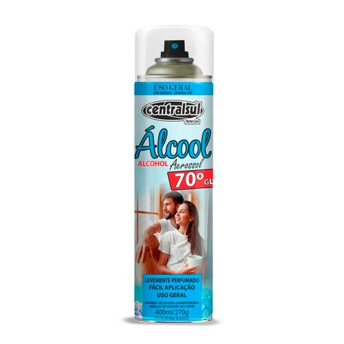 Álcool 70% Spray Uso Geral Perfumado Limpa Higieniza 400ml CentralSul
