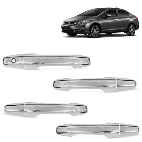 Aplique Capa de Maçaneta Civic 2007 a 2011 Cromado ShekParts