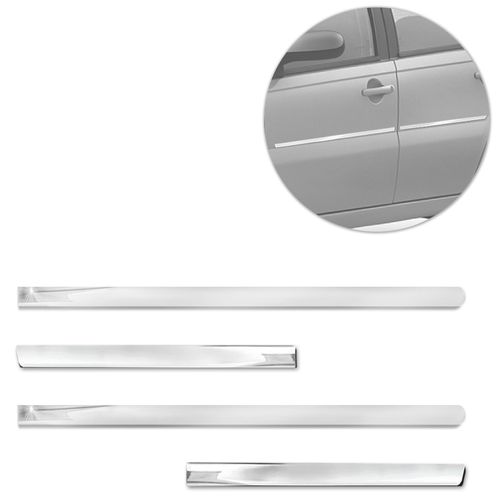 Friso Lateral Universal Cromado Modelo Largo Original 4 Portas