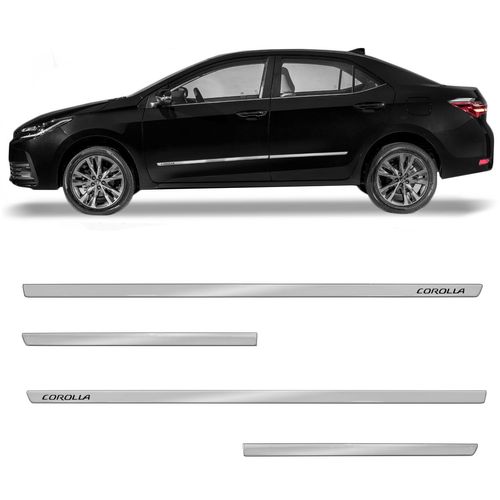 Friso Lateral Corolla 2008 a 2023 Cromado Slim 4 Portas