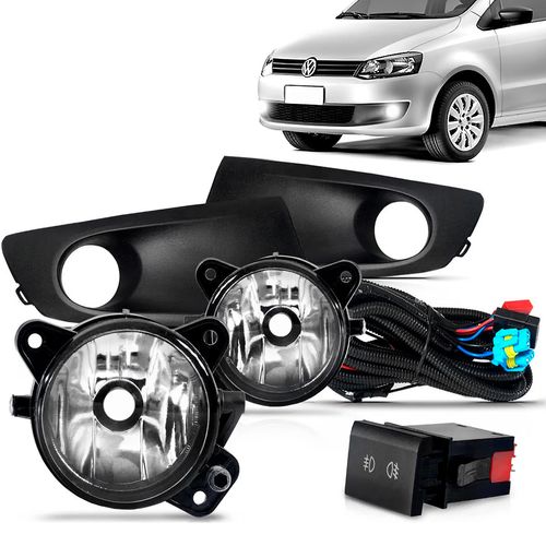 Kit Farol de Milha Fox Spacefox 2010 a 2013 Auxiliar Neblina Botão Original