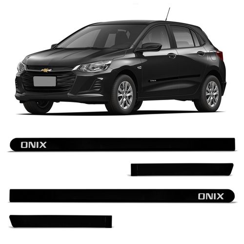 Jogo de Friso Lateral Onix 2013 a 2023 Preto Carbon Slim