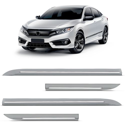 Friso Lateral Civic 2017 a 2021 Prata Global Modelo Original