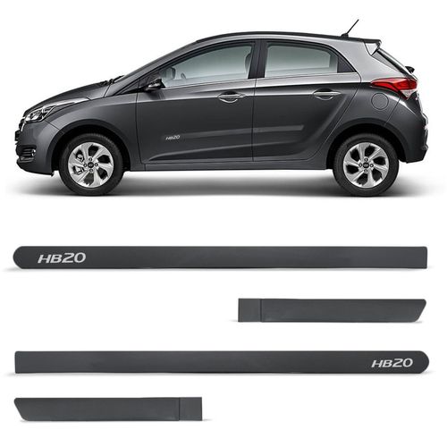 Jogo de Friso Lateral HB20 2013 a 2020 Cinza Silk Slim