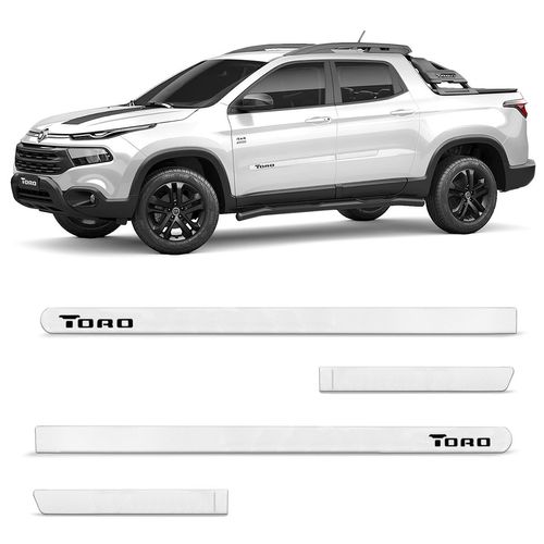 Jogo de Friso Lateral Fiat Toro 2016 a 2023 Branco Ambiente Slim