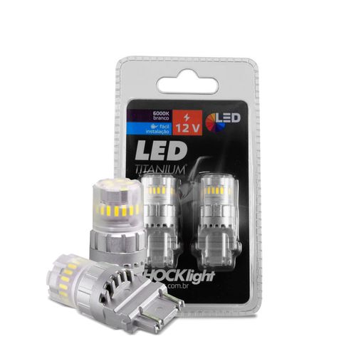 Par Lâmpada Led Branca T25 3157 23 SMD-4014/3030 2 Polos 6000k 12v