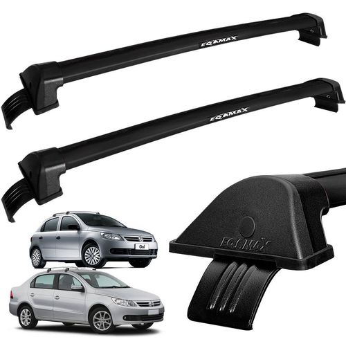Rack Teto Travessa Gol e Voyage G5 2009 a 2012 Preto Eqmax