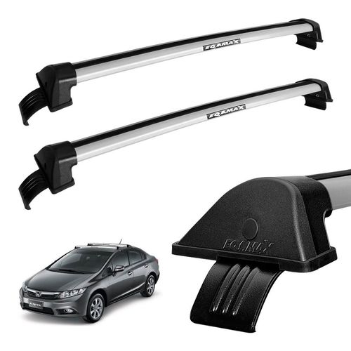 Rack Teto Travessa Civic 2013 Diante Alumínio Prata Eqmax