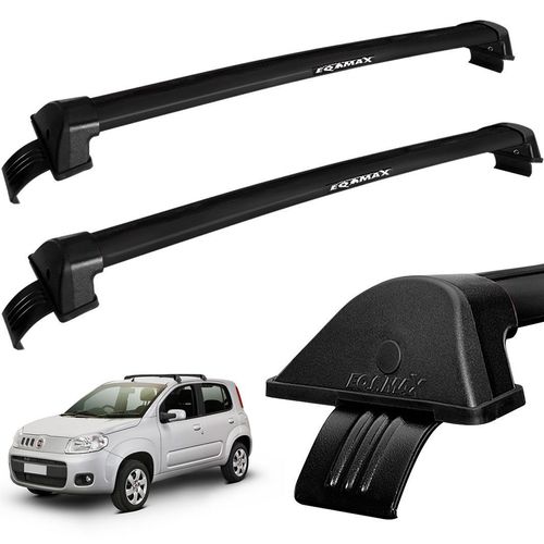 Rack Travessa Teto Novo Uno 2011 a 2018 Aluminio Preto Eqmax