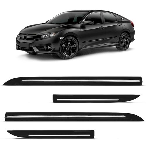 Friso Lateral Civic 2017 a 2021 Preto Fosco Modelo Original