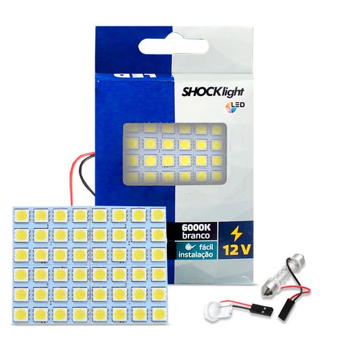 Placa De LED PCB T10 48 LED 6000K SMD 5050 12V Shocklight