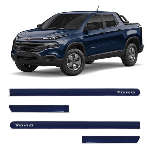 Jogo de Friso Lateral Fiat Toro 2016 a 2023 Azul Jazz Slim