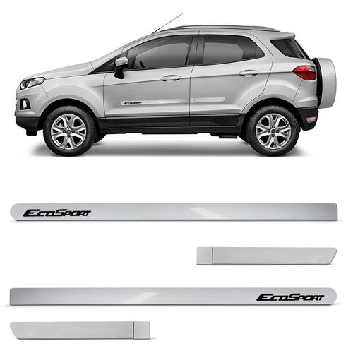 Jogo de Friso Lateral Ecosport 2013 a 2021 Prata Dublin Slim