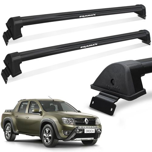 Rack De Teto Duster Oroch 2016 a 2020 Aluminio Preto New Wave