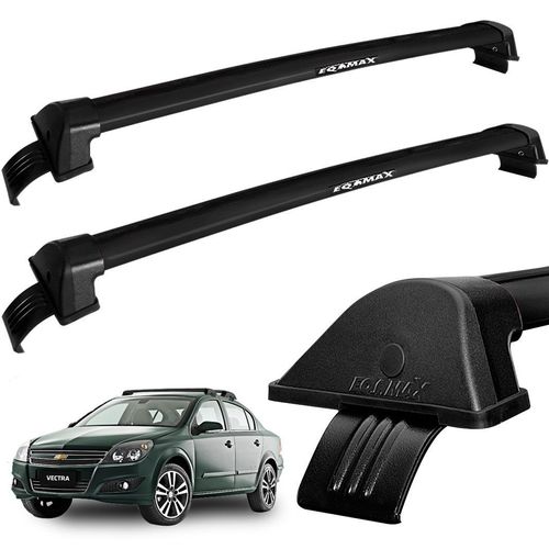 Rack Teto Bagageiro Vectra 2006 a 2011 Alumínio Preto Eqmax