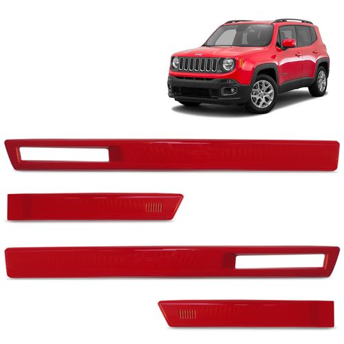 Jogo de Friso Lateral Renegade 2016 a 2021 Vermelho Colorado