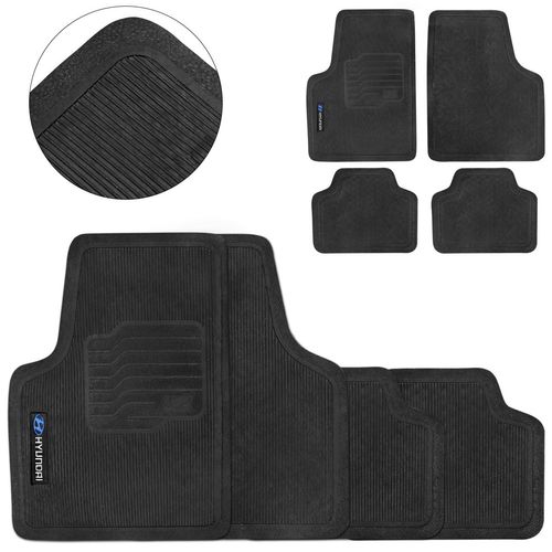 Tapete de Borracha PVC Hb20 Creta Universal Preto 4 Peças