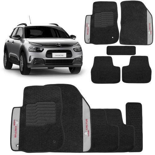 Jogo De Tapete Carpete C4 Cactus 2017 a 2019 Preto 5 Pçs