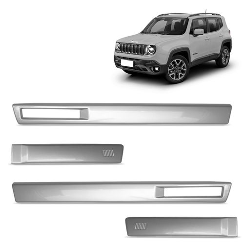 Jogo de Friso Lateral Renegade 2016 a 2021 Prata Melfi