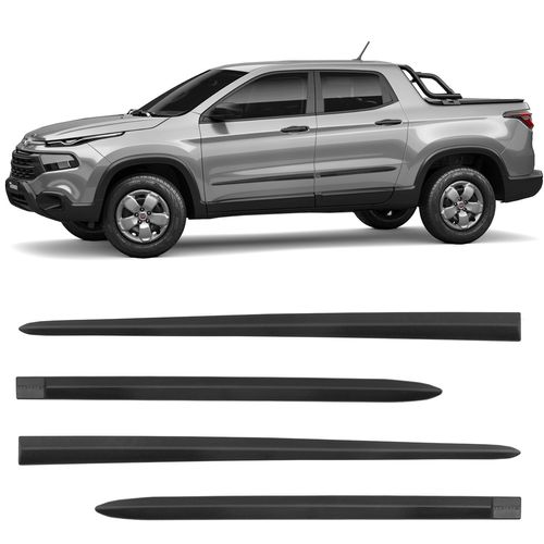 Friso Lateral Fiat Toro 2016 a 2023 Borrachão Preto Modelo Original