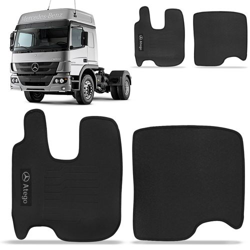 Jogo de Tapete Borracha Pvc Truck Mercedes Benz Atego 2014 a 2022 2 Peças