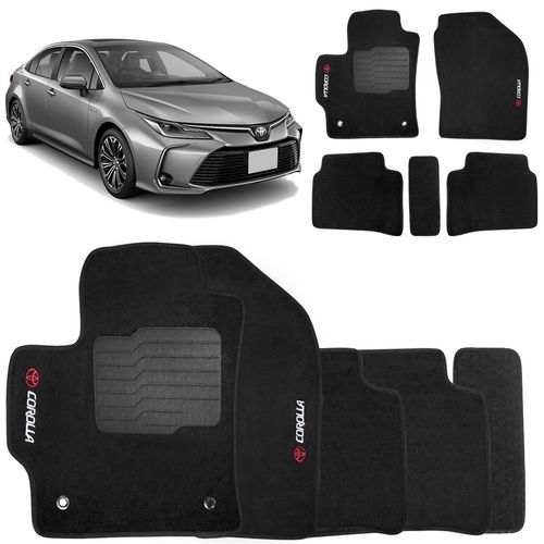 Tapete Carpete Corolla 2020 a 2023 Preto 5 Peças