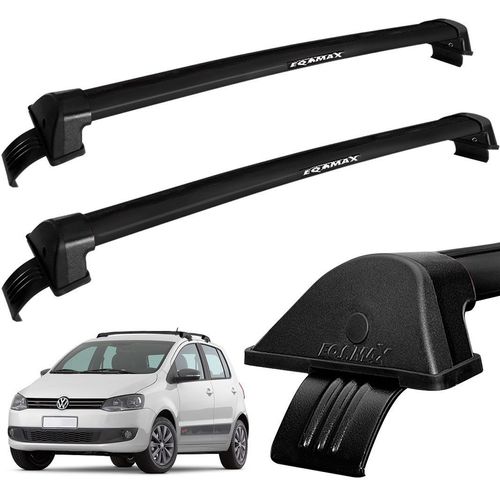Rack Teto Travessa Fox 2004 em Diante Alumínio Preto Eqmax