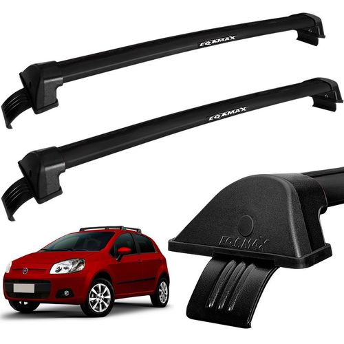 Rack Teto Travessa Punto 2007 a 2013 Alumínio Preto Eqmax