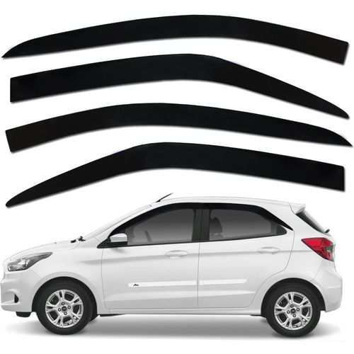 Calha Defletor De Chuva Ka Hatch Sedan 2014 2015 Acrilico Inteiriça