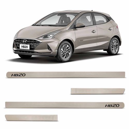 Jogo de Friso Lateral HB20 2013 a 2020 Prata Sand Slim