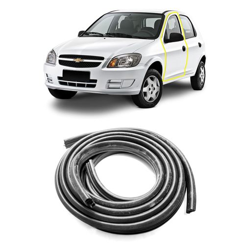 Kit Borracha Vedação 2 Portas Multi Uso Preta Universal