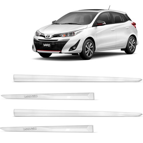 Friso Lateral Yaris 2019 a 2022 Branco Lunar Modelo Original