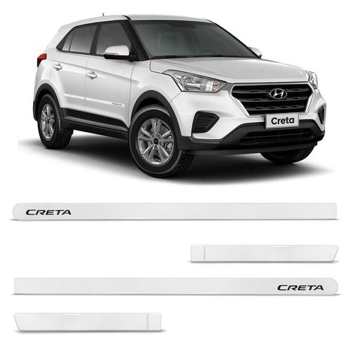 Jogo de Friso Lateral Creta 2017 a 2020 Branco Polar Slim