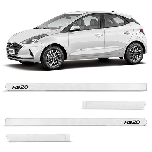 Jogo de Friso Lateral HB20 2013 a 2020 Branco Polar Slim