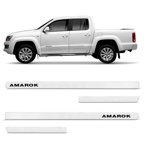 Jogo de Friso Lateral Amarok 2010 a 2023 Branco Cristal Slim