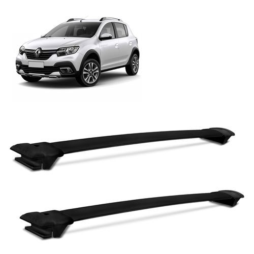 Rack de Teto Travessa Sandero Stepway 2009 a 2019 Alumínio Preto