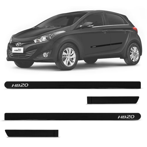 Jogo de Friso Lateral HB20 2013 a 2020 Preto Onix Slim
