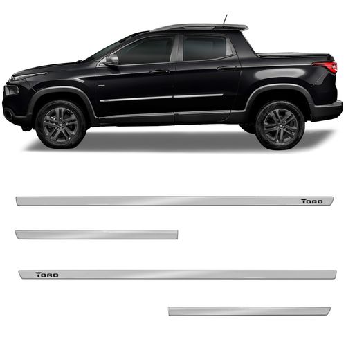 Friso Lateral Fiat Toro 2016 a 2023 Cromado Slim 4 Portas